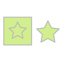 a star and a square on a white background